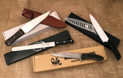 Six Kitchen Knives and a Bowie - 2
