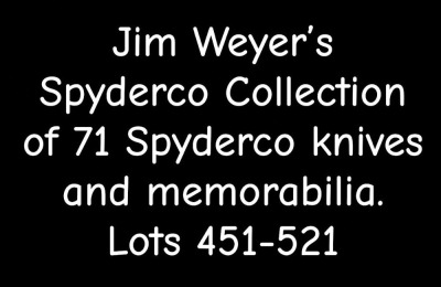 Multi Parcel Bidding-Jim Weyer's Full Spyderco Collection of 71 Knives and Memorabilia READ: TERMS CLARIFICATION!