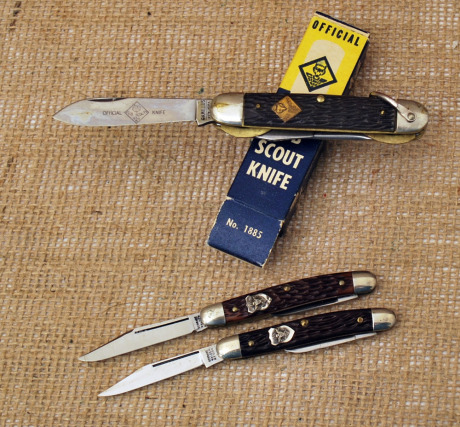 Three Official Boy Scouts of America Knives