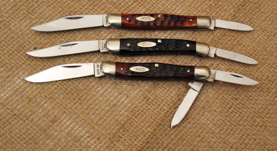 Three 1970's Vintage Case Bone Knives