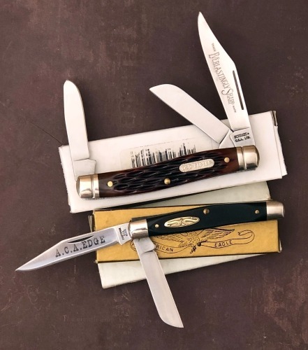 Schrade USA Bone Stockman and a Craftsman A.C.A. Edge Stockman