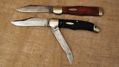 Two Vintage Folding Hunters: Case & Ka-Bar USA