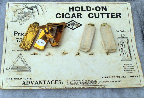 Original Card of vintage folding Cigar Cutters