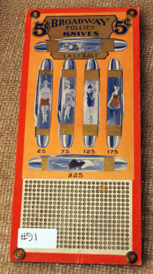 Vintage Bathing Beauty Knife Punchboard