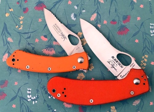 Pair of Orange G-10 Bladetechs