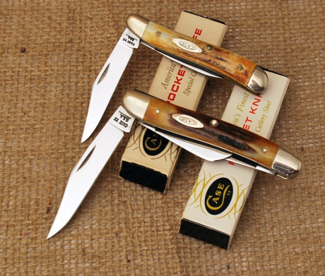 Two Case stag handled knives, c 1970