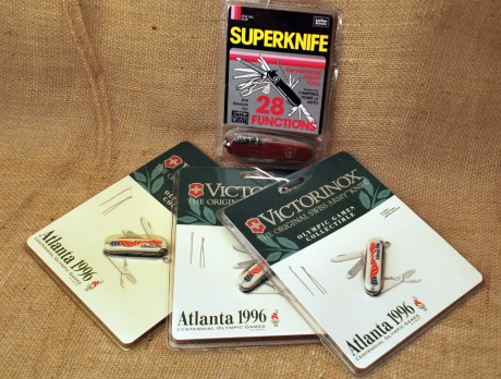 Victorinox 1996 Olympics knives and a Superknife