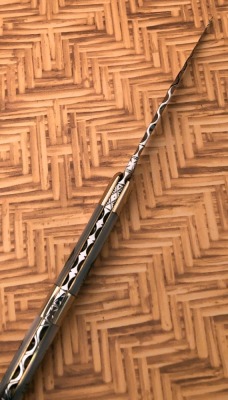 Fight'n Rooster Pearl Texas Toothpick with Engraved Bolsters, Sheffield - 3
