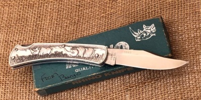 Rhino Japan Aluminum Carved Lockback - 2