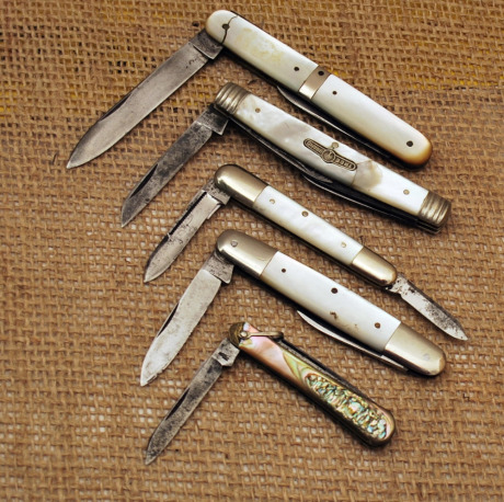 Five Vintage Pearl Handled Knives