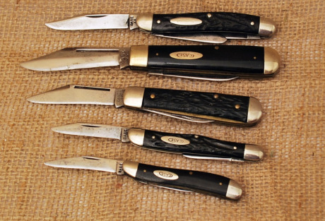 Five Case XX pre-1965 Vintage Knives