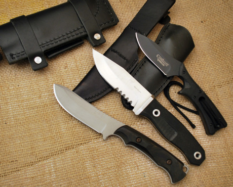 Three Fixed Blade Knives