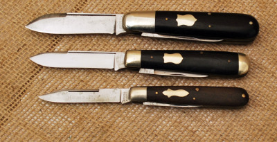 Three Vintage Wood handled Knives