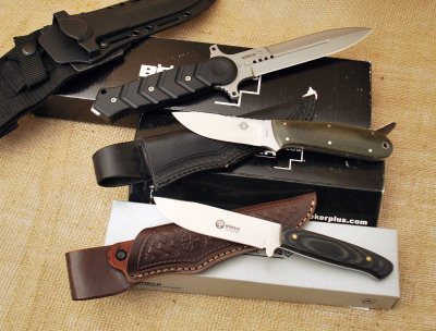 Three Boker Fixed Blade Knives