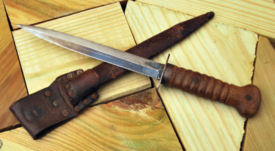 WWII era turned wood dagger with sheath - 2