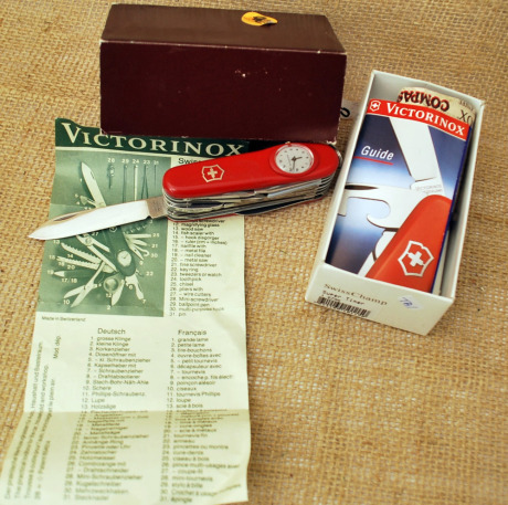 Victorinox Swiss Champ with clock in handle