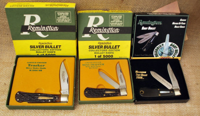 Three Modern Remington Bullet Knives