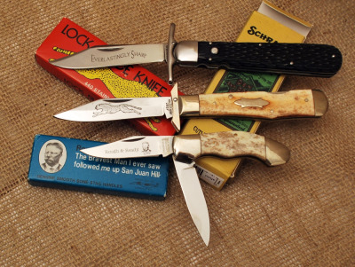 Three Knives, Parker Rough 'n Ready, Star Leopard, Schrade 2008