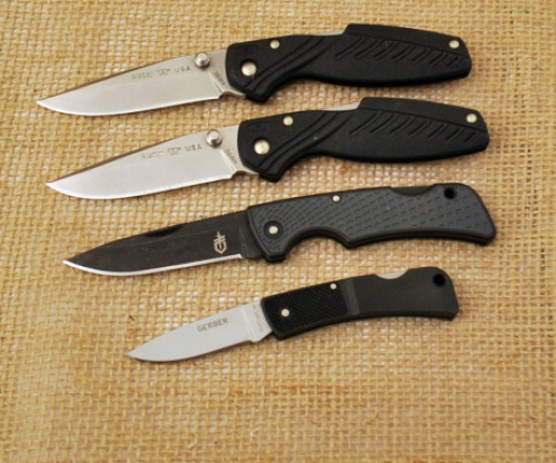 Four Thermoplastic Lockback Knives