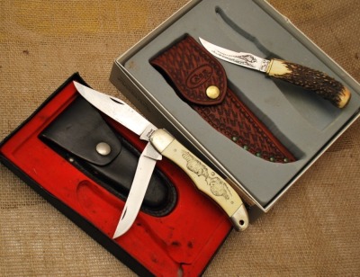 Case Stag Small Game knife and Schrade Scrimshaw