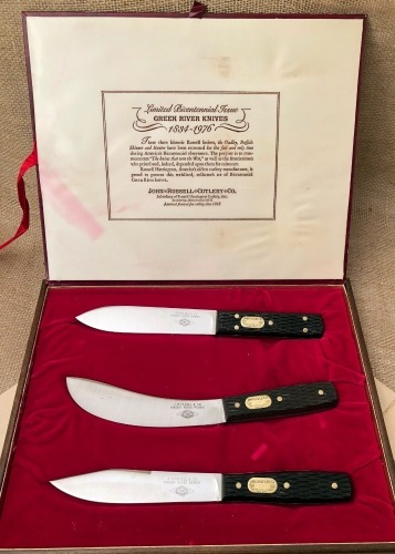 Russell Green River Knives Limited Bicentennial Issued Three Knife Set