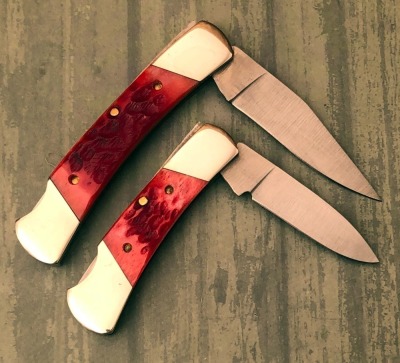 Pair of Case Red Bone Centennial Lockbacks - 2