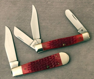 Pair of Case Red Bone Centennials: Swell End Jack and a Stockman - 2
