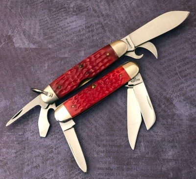 Pair of Case Red Bone Centennials: Cattleman and a Scout - 2