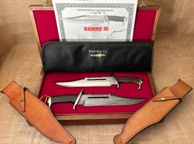 Original Set of Hibben Handmade Rambo III Bowies