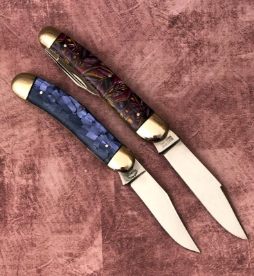 Pair of German Folders; Bulldog Brand and Fight'n Rooster - 2