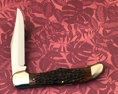 Case XX Green Bone Worm Groove Folding Hunter - 2