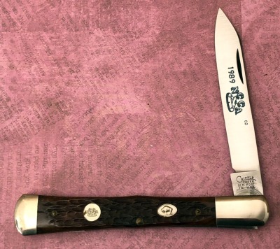 Cripple Creek Old Fort, TN 1989 NCCA Bone Coke Bottle Folding Hunter