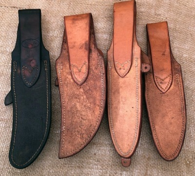 Four Flagler Leather Fixed Blade Sheaths with Stone Pockets - 2