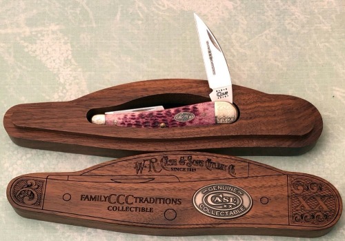 Case Family Traditions Mint Purple Bone Whittler in Whittler Shaped Box