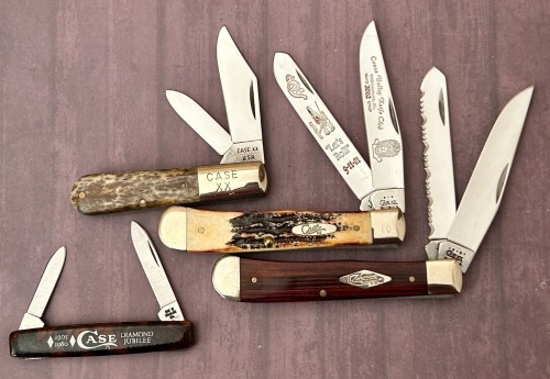 Four Case Folders; Two Trappers, one Barlow and one Pen