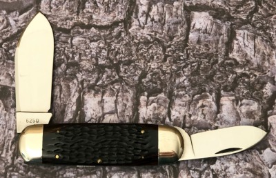 Case 70's 8 Dot Wood Elephant Toenail 6250, earlier unetched blade version - 2