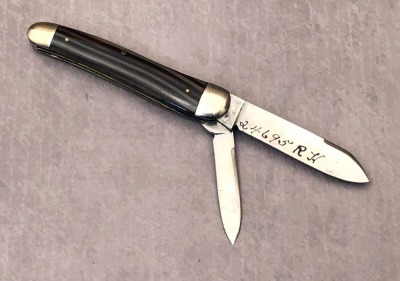 Ulster Knife Co Brown and Tan Stripe Dog Leg Jack Salesman Sample - 2