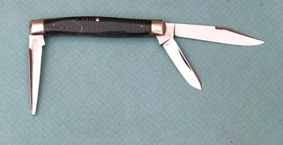 Ulster Knife Co Black and White Swirl Stockman with Punch - 2