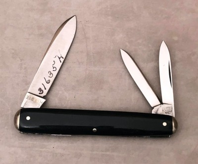 Ulster Knife Co Smooth Black Sleeveboard Whittler 31635H Salesman Sample - 2