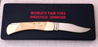 Parker Cut Co 1982 World Fair Knoxville, TN White Bone Lockback - 2