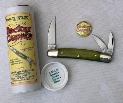 GEC 620324 Smooth Green Banana Bone Pocket Carver - 2