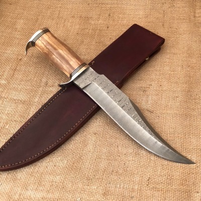 Dennis Friedly Damascus and Mammoth Bark Bowie - 2