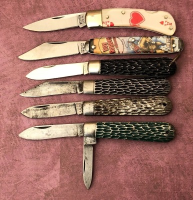 Six Folders, LK Co, Imperial, Western and Novelty Knife Co