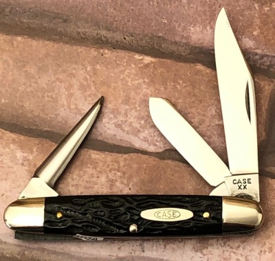 Case XX Rough Black 63055pu Three Blade Senator
