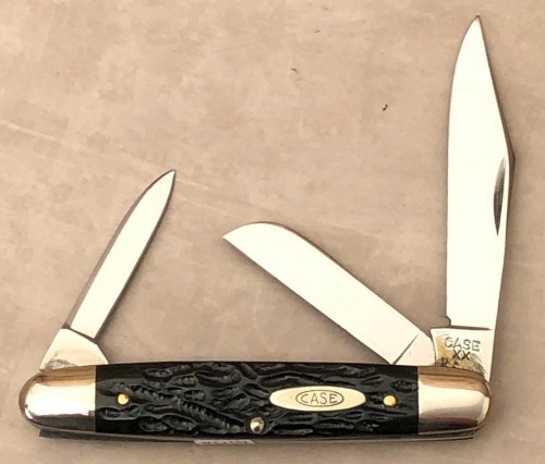 Case XX Rough Black 63055 Three Blade Senator