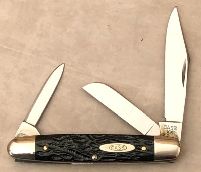 Case XX Rough Black 63055 Three Blade Senator