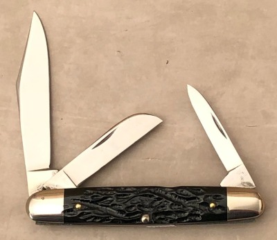 Case XX Rough Black 63055 Three Blade Senator - 2