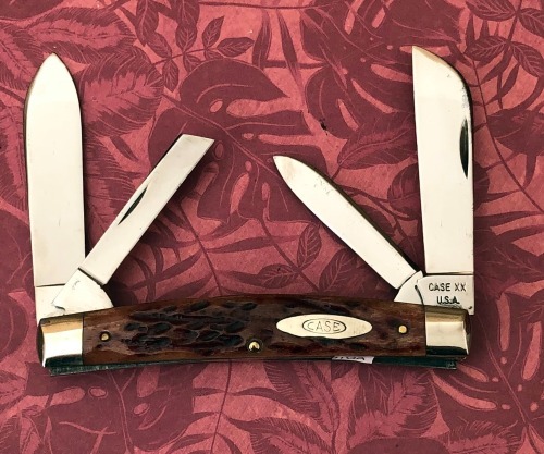 Case XX USA Purplish Bone Four Blade Congress 6488
