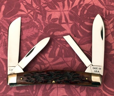 Case XX USA Purplish Bone Four Blade Congress 6488 - 2