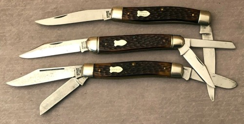 Three Schrade USA; Stockman, Whittler, and Muskrat